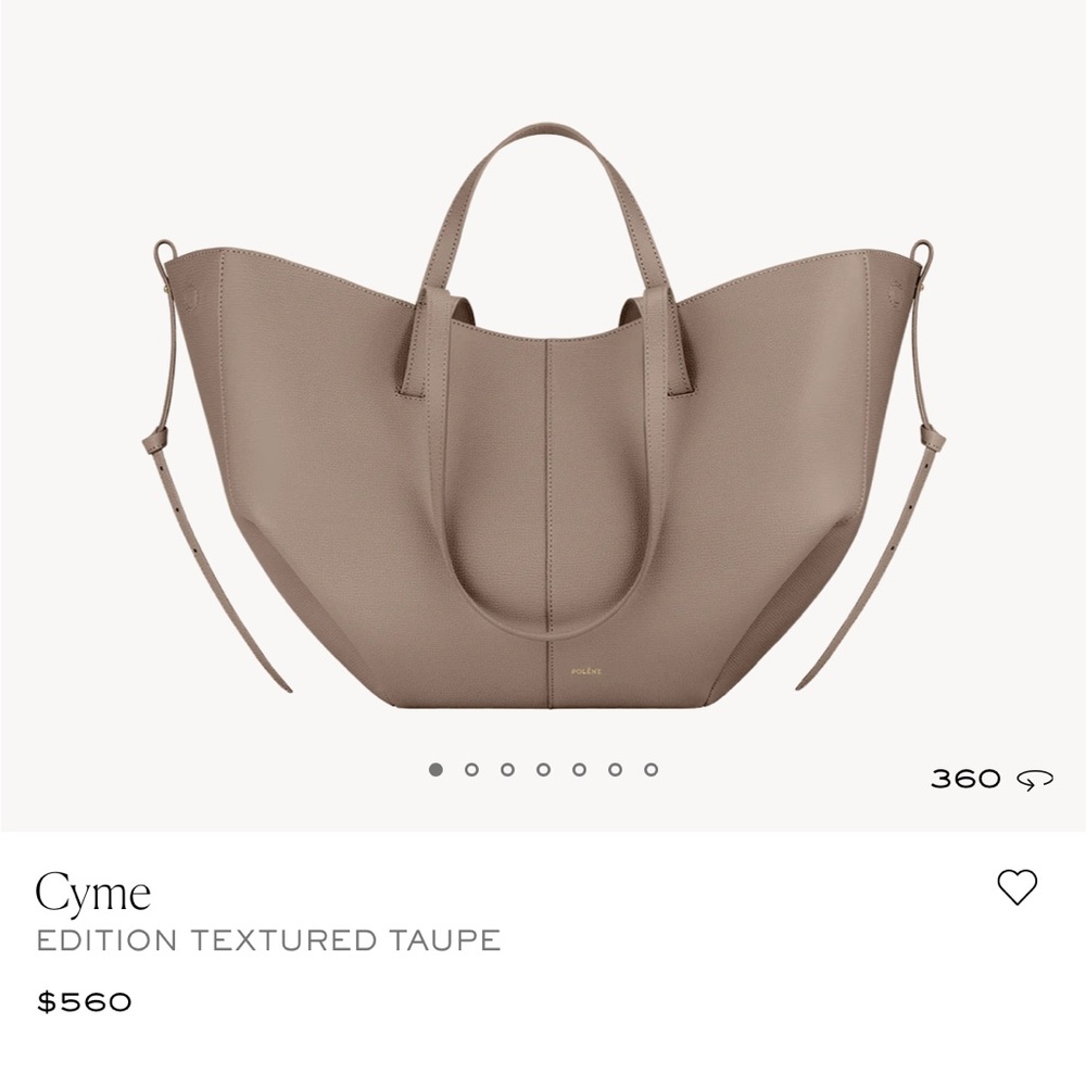 Polene Cyme Limited Edition Textured Taupe Bag